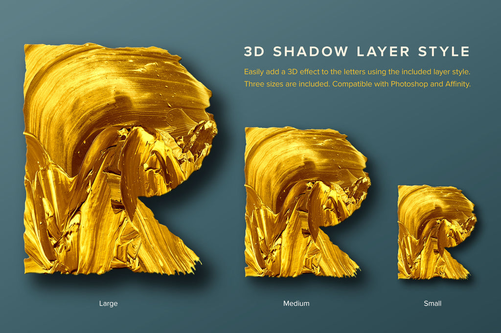 Gold Type: Geometric Gold Paint Alphabet-Chroma Supply