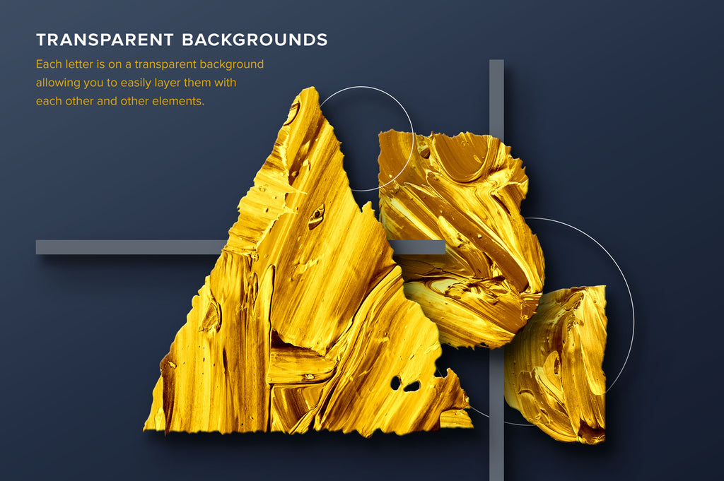Gold Type: Geometric Gold Paint Alphabet-Chroma Supply