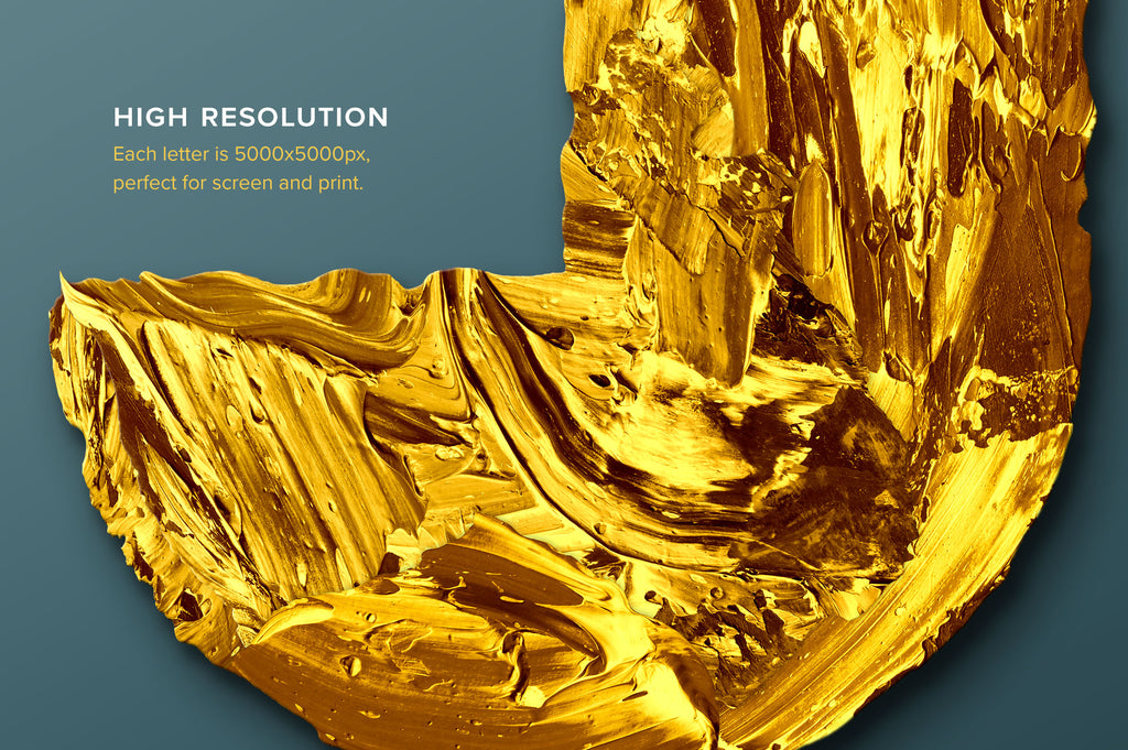 Gold Type: Geometric Gold Paint Alphabet-Chroma Supply