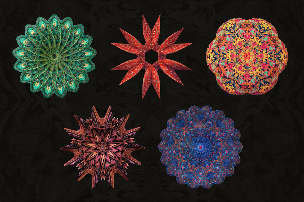 Symmetry: 15 Abstract Mandala Shapes-Chroma Supply