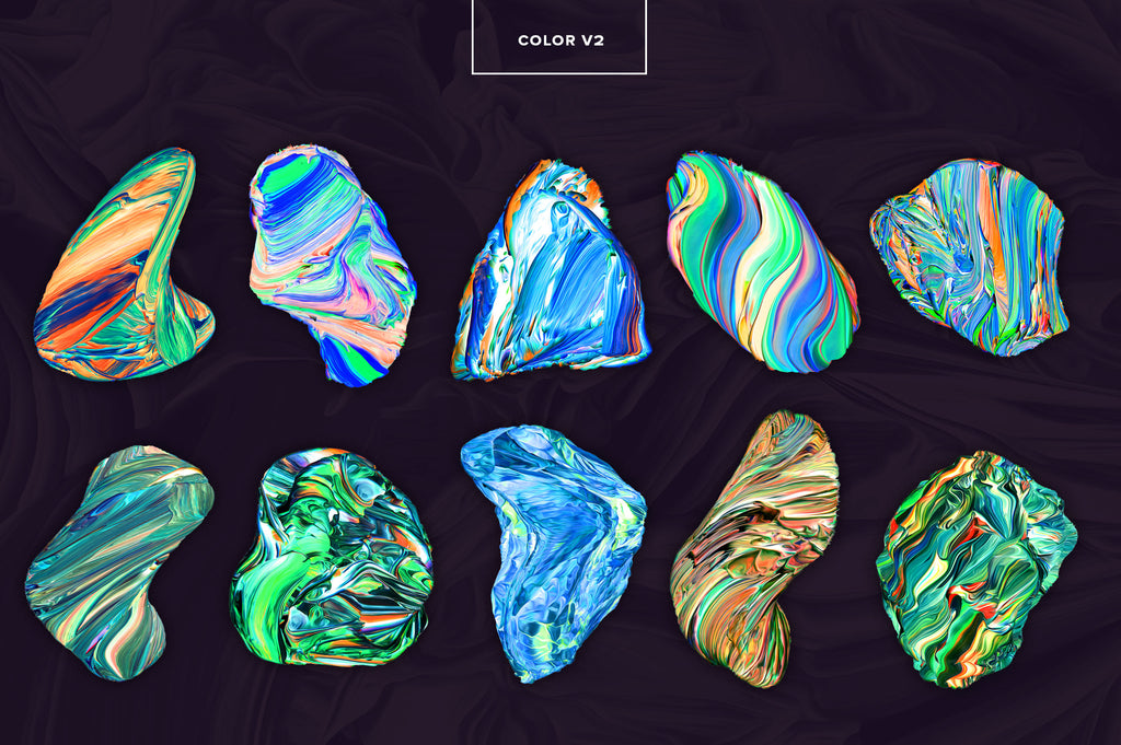 Displaced: 80 Isolated 3D Textures-Chroma Supply