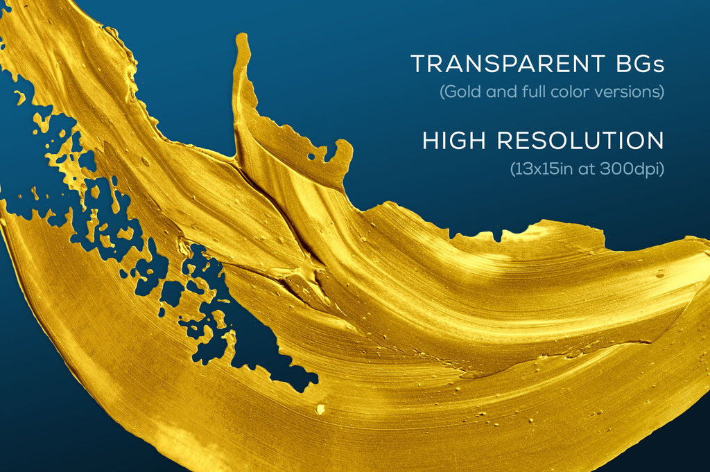 Golden Paint: Isolated Abstract Paint Textures-Chroma Supply