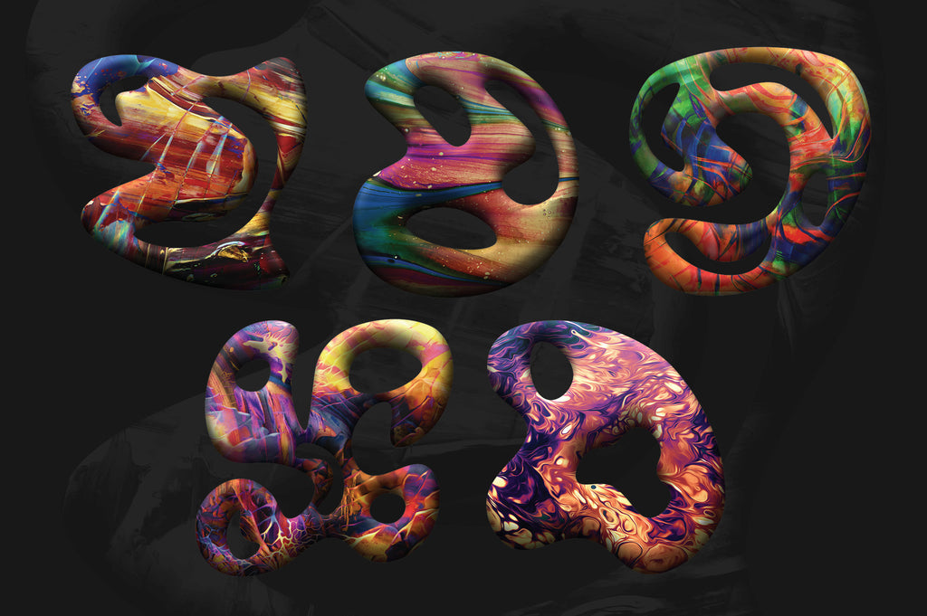 Paint Shapes: 40 Isolated 3D Elements-Chroma Supply