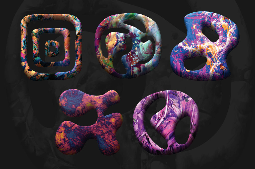 Paint Shapes: 40 Isolated 3D Elements-Chroma Supply