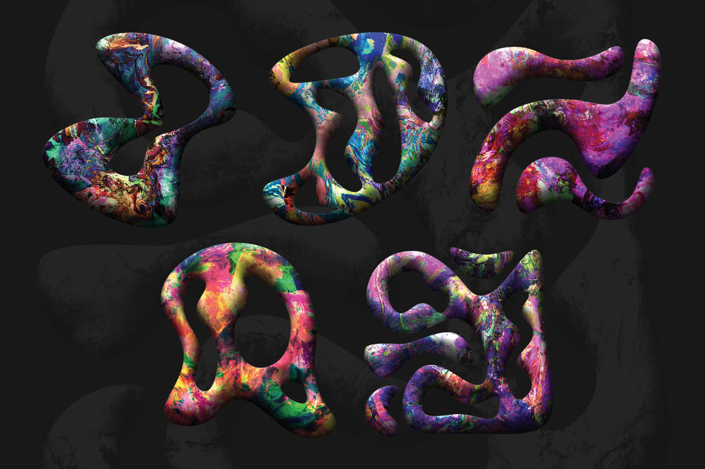Paint Shapes: 40 Isolated 3D Elements-Chroma Supply