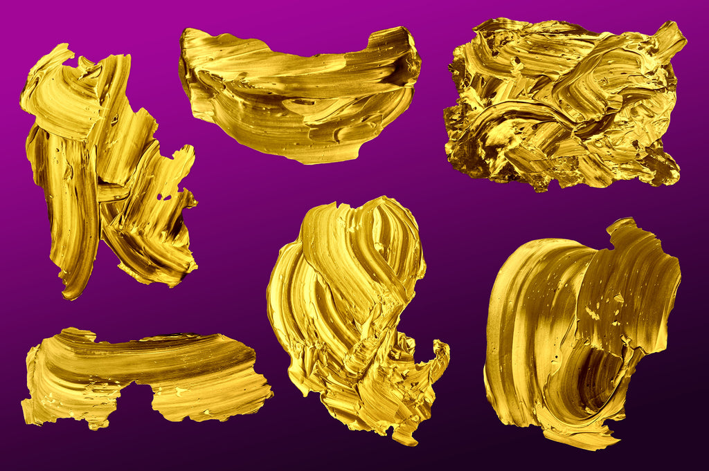 Golden Paint: Isolated Abstract Paint Textures-Chroma Supply